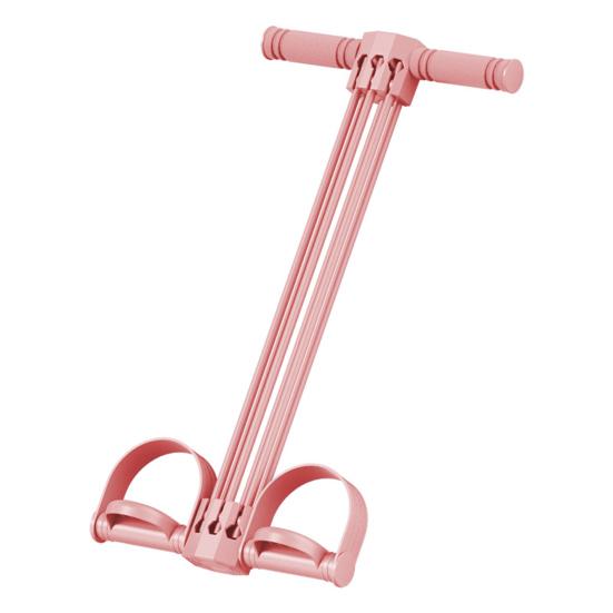 

6-трубный педальный эспандер для лодыжек с ручкой, эластичная йога-веревка для подтягиваний, мужской женский педальный эспандер, тренажер, оборудование для тренировок розовый