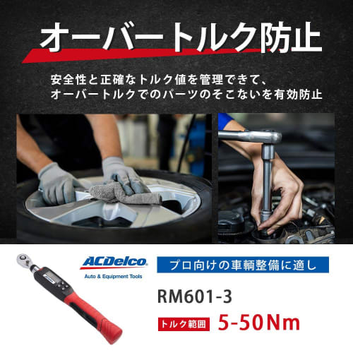 ACDelco 3/8" (9.5mm) Digital Torque Wrench, 5-50Nm Torque Range, Built-in Buzzer and LED Warning Light, ISO 6789 Calibration Certificate Included, for