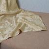 European Style Gold Floral Polyester Curtains for Living/Bedroom, 1.7x2.2m, Various Sizes, Rod Pocket or Hook