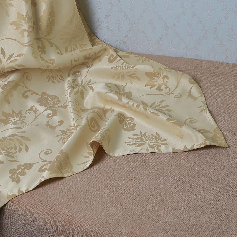 European Style Gold Floral Polyester Curtains for Living/Bedroom, 1.7x2.2m, Various Sizes, Rod Pocket or Hook