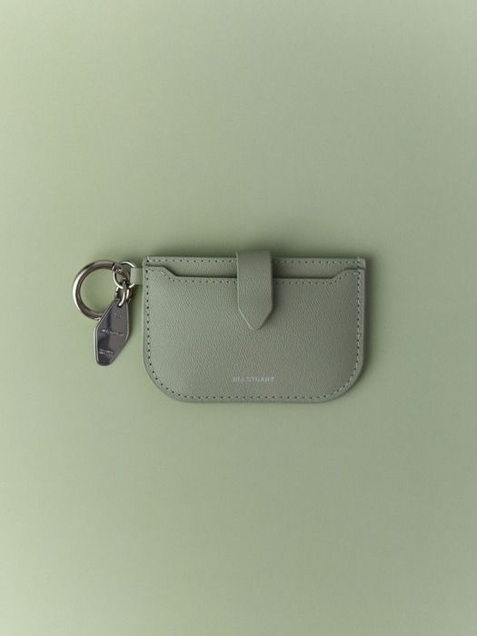 JILLSTUART [Bow 2] [Keyring Included] Light Green Cowhide Card Wallet and Charm JAWA5F232E1