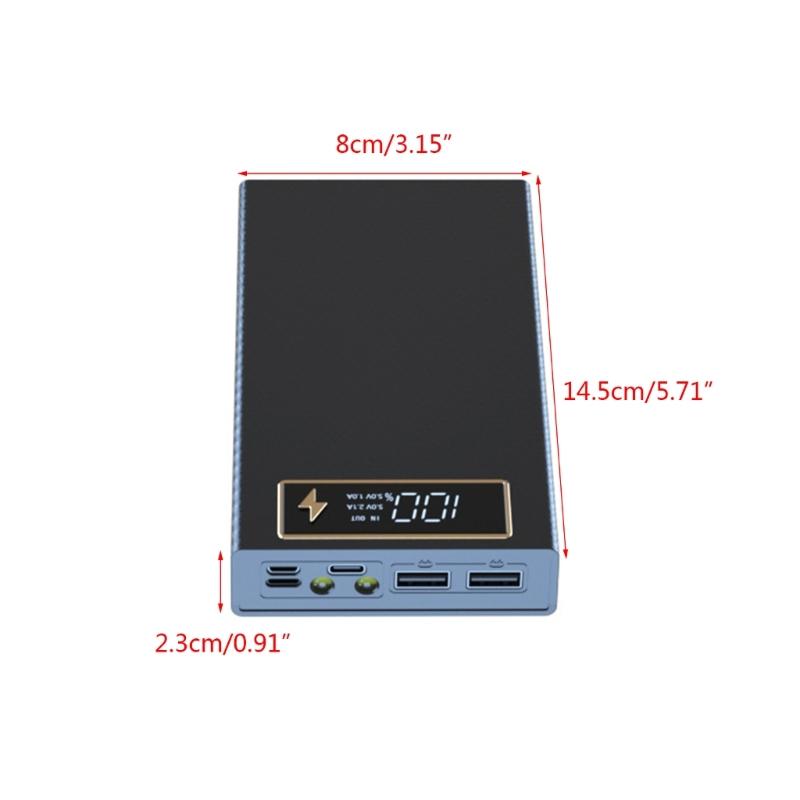 6x18650 Battery Storage Box PD Quick Charge Power Bank Case Support Wireless Charging/Quick Charging Functions