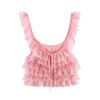 Spring 2026 European & American Style Lace Layered Spaghetti Strap Top