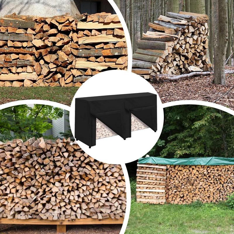 Firewood Storage Cover Oxford Fabric Waterproof Firewood Rack Cover Adjustable Outdoor Supplies Weather Resistant Protection