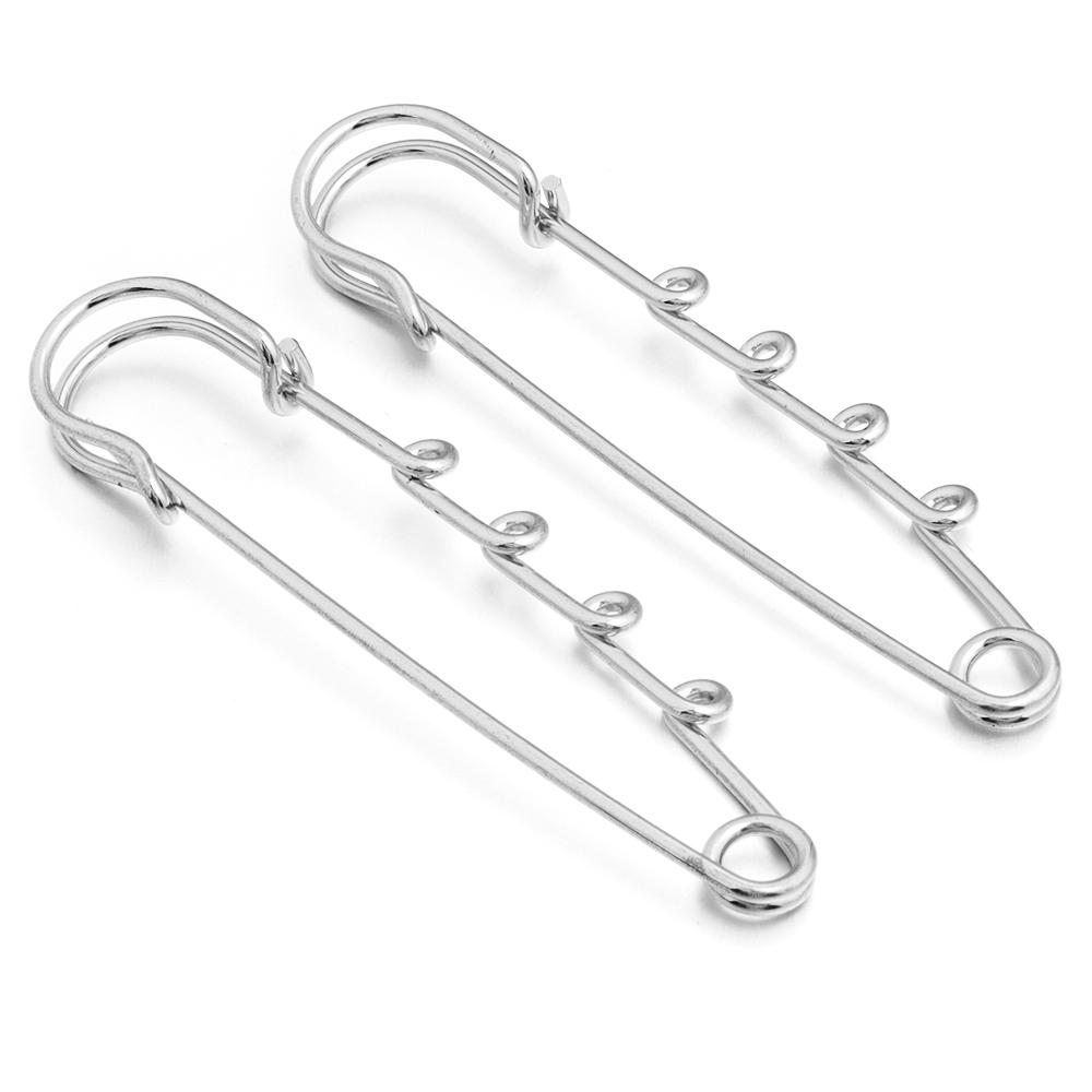 5-10pcs/lot Gold Safety Pins Brooches Blank Base Brooch Pin with Holes Fasteners Pin For DIY Jewelry Making Supplies Accessories
