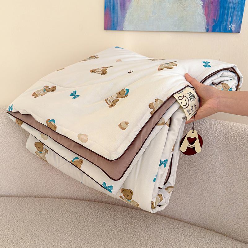 Class A Washed Cotton Double-Layer Gauze Soybean Fiber Summer Quilt – Cool, Airy, Machine Washable, Ideal for Air-Conditioning.