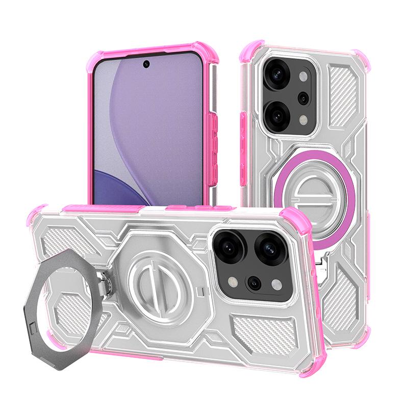 Przezroczyste Odporne na Upadki Obrotowe Etui Magnetyczne na Telefon do Serii OPPO i Realme 15