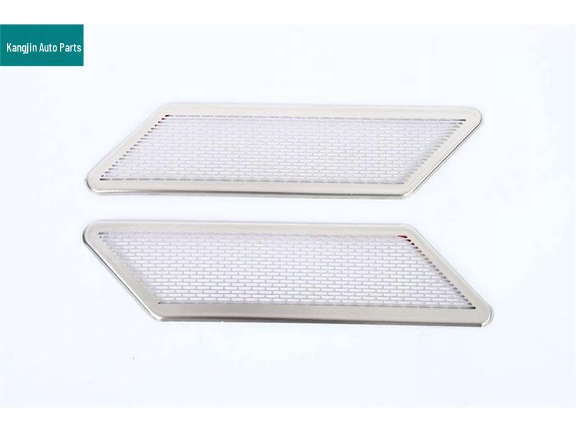Dustproof Speaker Covers for 2025 Aion V Tyrannosaurus Rex Front Door Panels - Silver Stainless Steel Interior Modifications