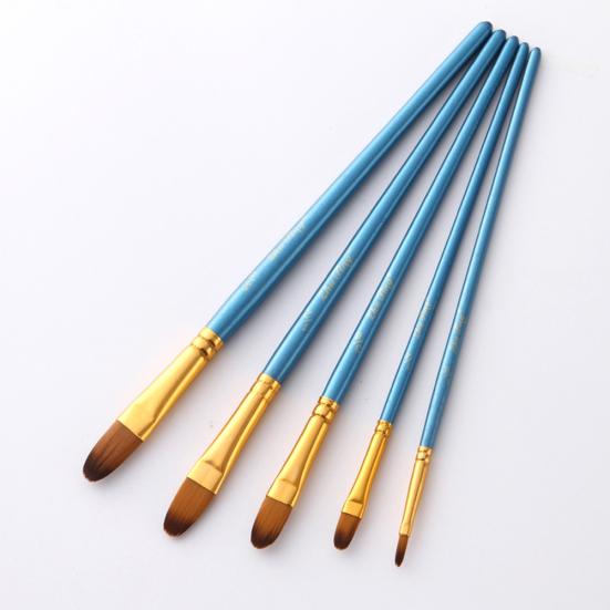 5Pcs Professional Artist Nylon Paint Brush for Acrylic Watercolor Oil Painting