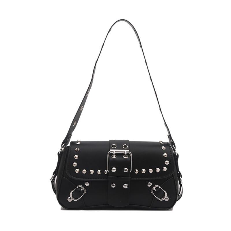 Fashion Rivet Handbag 2026 Chic Motorcycle Single Shoulder Bag Small Design Casual Minimalist Crossbody Square Bag KTB