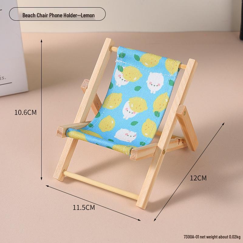 Creative Folding Beach Chair Phone Holder - Cute, Small Furniture and Photo Prop Ornament