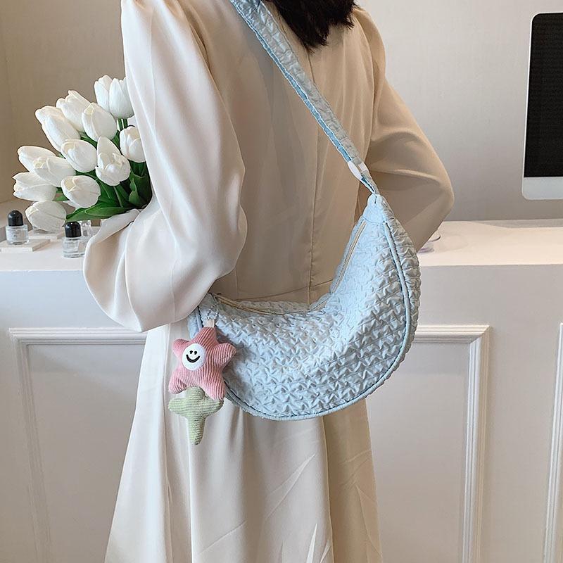 New Sweet and Cute Canvas Bag Trendy Simple Dumpling Bag Student Bag Versatile Bag