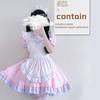 3Pcs Sweet Maid Outfit Women Anime Maid Costume Fancy Dress Cosplays Costume Maid Dress with Headwear Apron