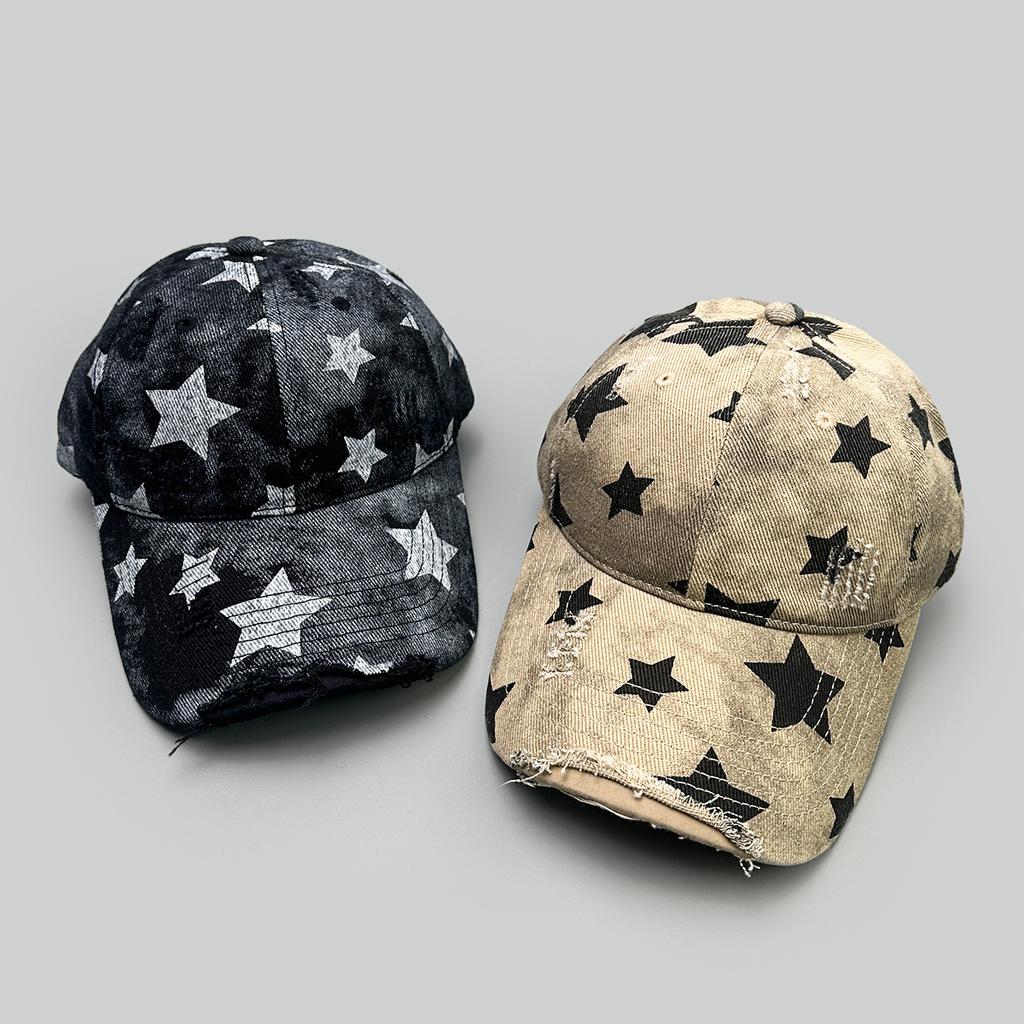 Spring And Summer Retro Pentagram Baseball Cap Men'S And Women'S Sunshade Holes Personalized Retro American Cap