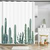 Bathroom Waterproof Shower Curtain Nordic Minimalist Style Tropical Plant Cactus Printed Polyester Home Decor Curtain with Hook