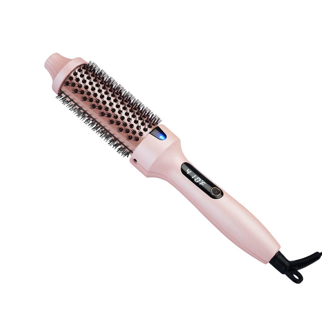 Portable Ionic Straightening Hair Curler Round Brush Hair Styling Tool Electric Infrared Heated Comb Hair Styling Brush