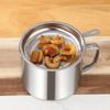 Pot Conteneur Pichet de Rangement en Acier Inoxydable avec Filtre avec Base Pot à Huile de Cuisson pour Outils Ménagers de Cuisine