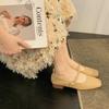 Hot Selling Japanese Style White with Medium Heel Gothic Women's Summer Footwear Black Mary Jane Square Toe Shoes for Woman 2025