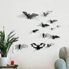 12pcs Black Bat Wall Sticker Realistic Spooky Bat Decal Art Decals 3D Bats Sticker  Bar