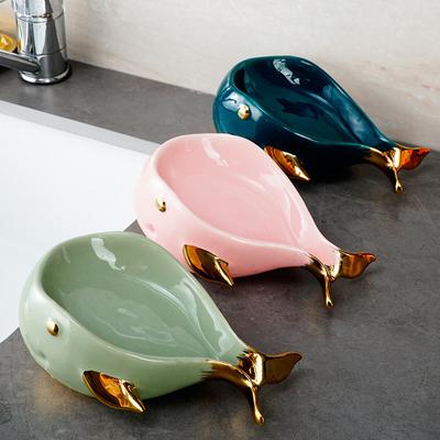 Scatola porta sapone a forma di pesce dalla testa grande, scarico dell'acqua, senza foratura, sapone da bagno, scatola carina, mensola portaoggetti, accessori per la decorazione del bagno