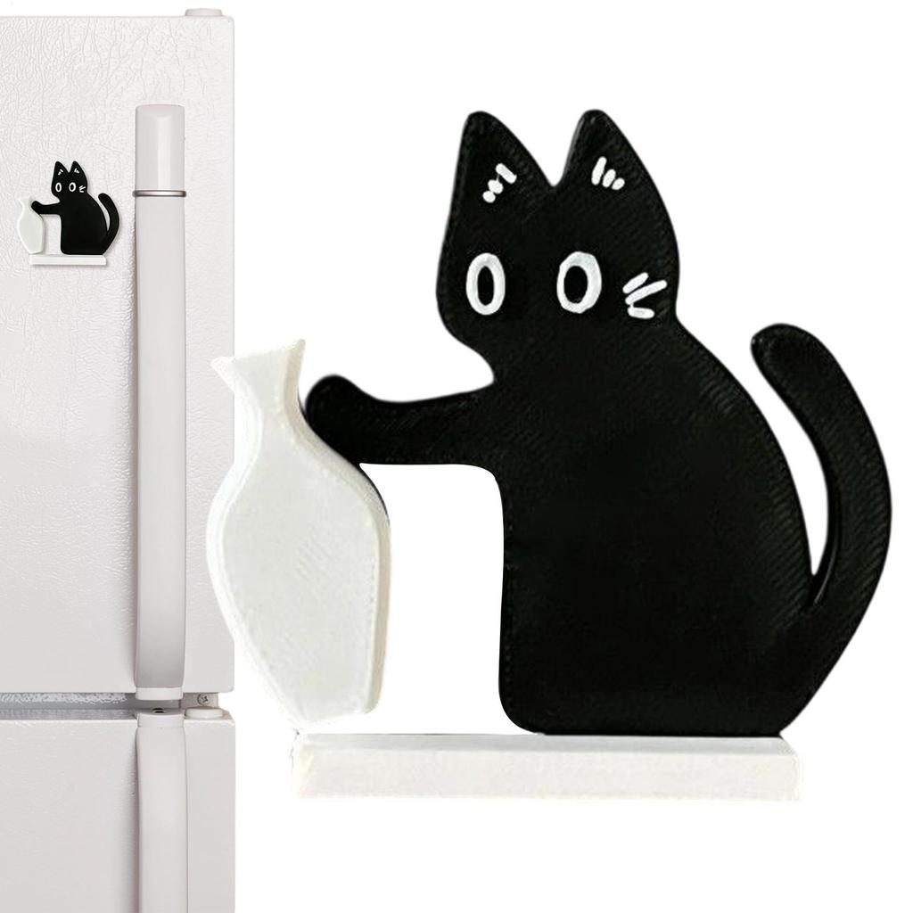 Cat Whisker Holder Magnets Cute Magnetic Refrigerator Ornament Kawaii Cat Push Vase Desk Decor Acrylic Pet Memorial Decor Holder
