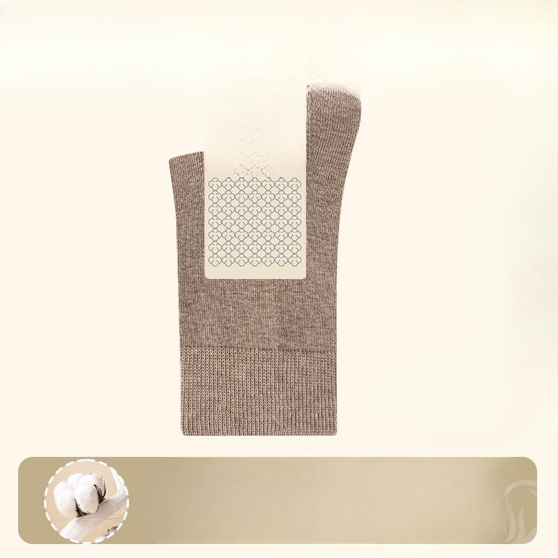 Ladies Spring and Autumn New Anti Bacterial Deodorant Sweat Absorber Pure Cotton Boneless Socks