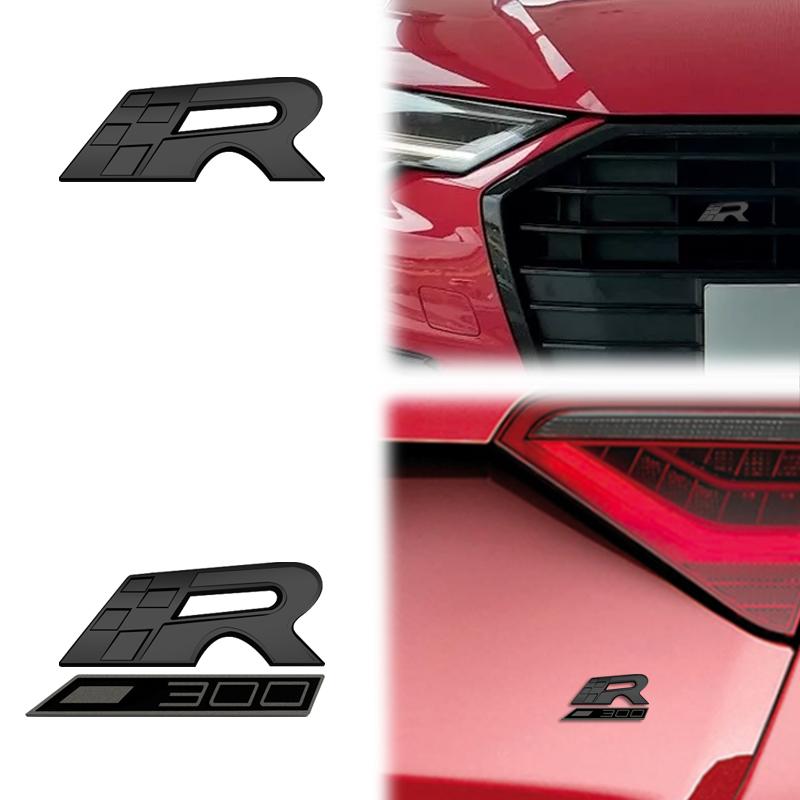zjcr6 Car Accessories Metal Race Flag Front Hood Grille Emblem Rear Trunk Body R 300 Badge Sticker For Seat IBIZA Leon Cupra Ateca