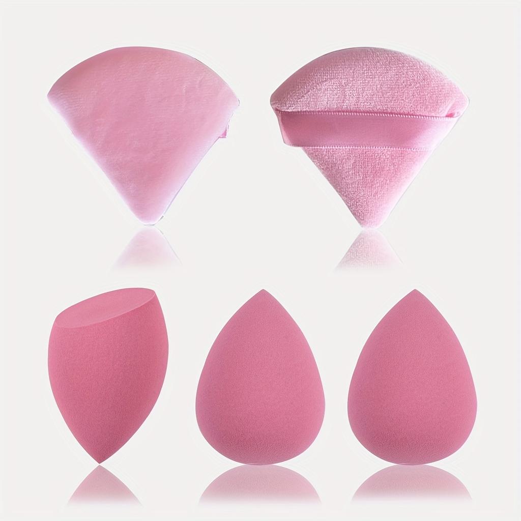 5pcs Powder Puff  Makeup Sponge Set, Triangle Makeup Puffs For Face Body, Wet And Dry Use Foundation Blender Sponge Beauty Tools