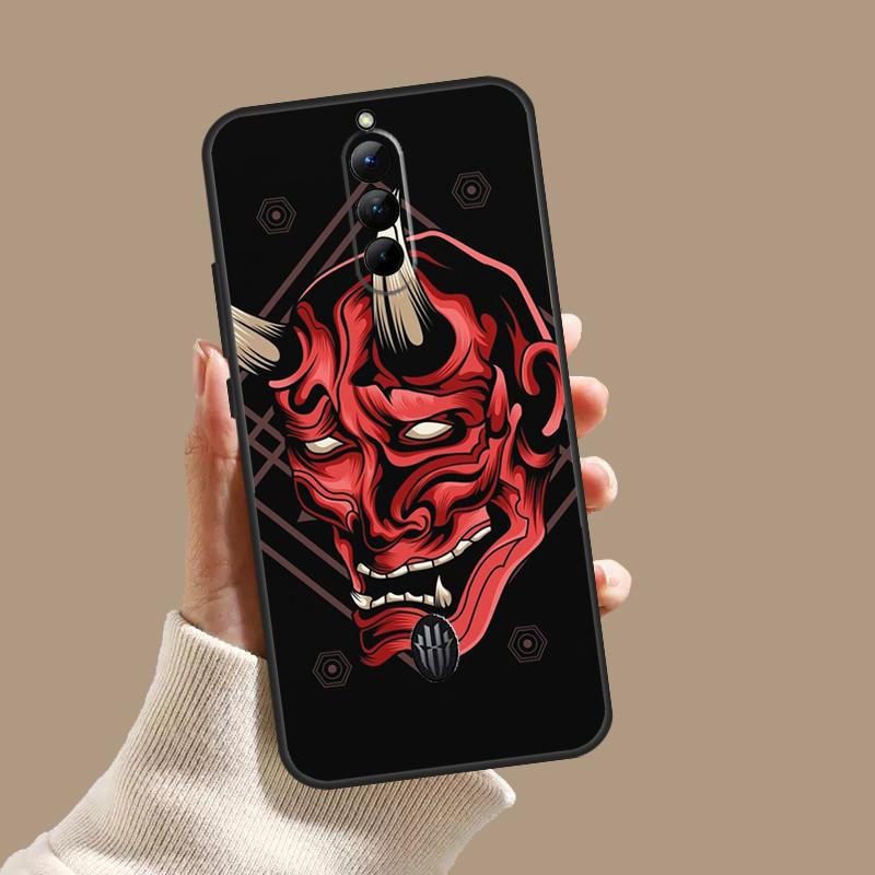 Samurai Oni Mask Case For ZTE Nubia Red Magic 11 9S 8S 8 9 10 10S Pro Plus 6 7 6S 7S Pro 5G 6R 10 Air Cover
