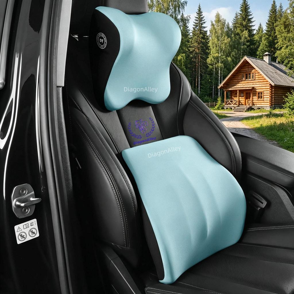 1/2PCS Car Headrest and Lumbar Support Neck Pillow Set Automotive Memory Foam Office Chair Headrest Fatigue Relief Travel Pillow