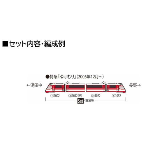 Tomytec TOMIX N Gauge Nagano Electric Railway 1000 Series Yukemuri Set Model Train 98599