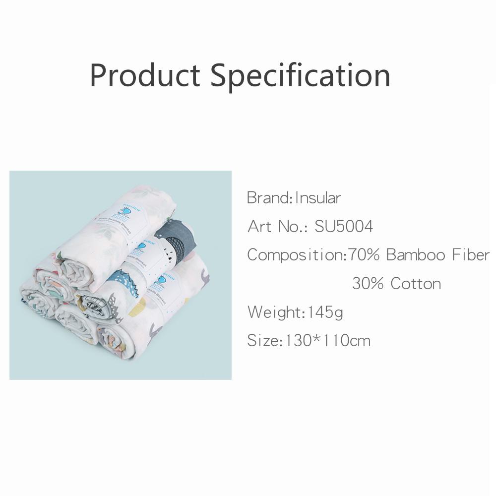 Insular Muslin Swaddle Blanket Bamboo   & Cotton Baby Blankets Soft & Breathable Portable Nursery Blankets for Infants Toddlers Kids Home or Trave