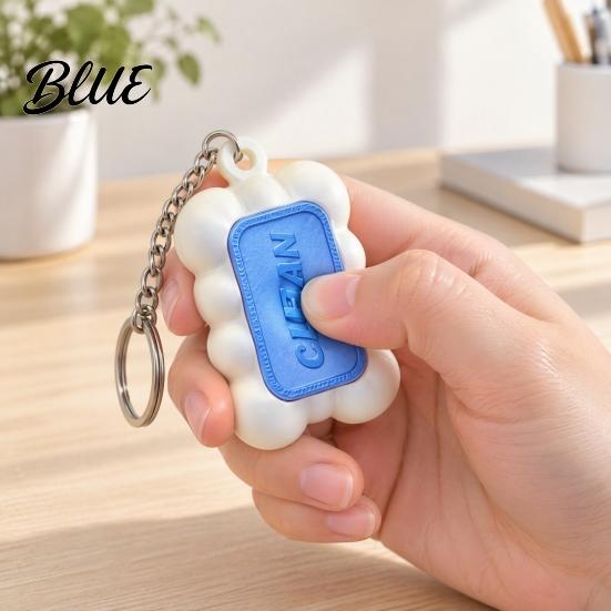 Sensory Toys for Focus And Calm 3D Printed Soap Fidget Keychain Creative Stress Relief Toy with Click Cute Embossed Sound Bags and Keys Portable