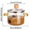Glass Cooking Soup Pot with Lid Heat-Resistant Borosilicate Glass Cooking Utensils Can Be Used To Cook Soup Milk Instant Noodles