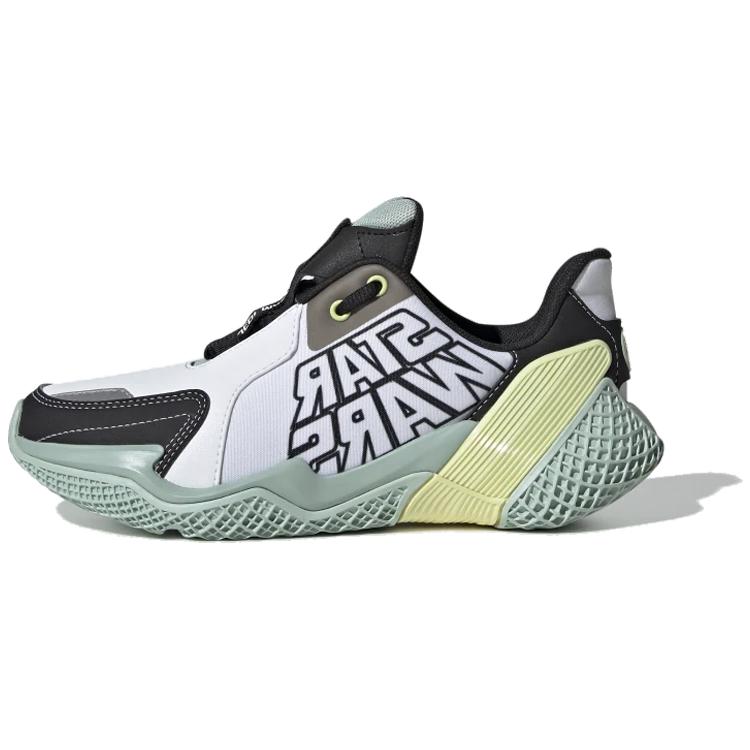 New Adidas STAR WARS Star Wars Runner J Non-slip Lightweight Low-Top Kids' Running Shoes White Green Teenagers EF9481