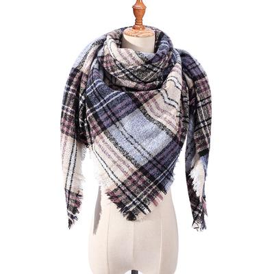 Bufanda de marca de nuevo diseño para mujer, bufandas de Cachemira a cuadros a la moda para invierno, chal Pashmina para mujer, pañuelo cálido para el cuello, Foulard 2021