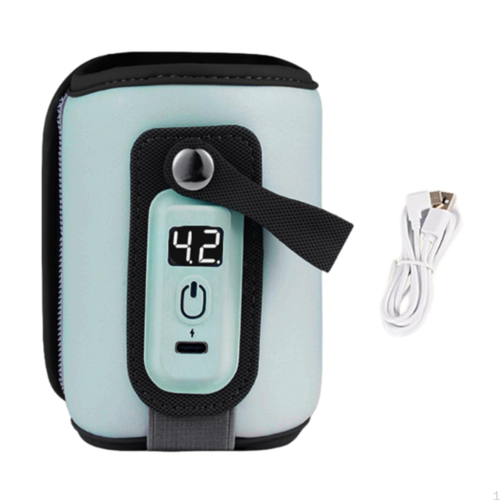 

Подогреватель с цифровым дисплеем и контролем температуры, бутылка для молока для прогулок синий