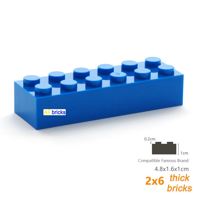 

200pcs 2x6 Dot Bulk Assembling Pieces Thick Figures Bricks Learning Toy Creative Play Size Option Matches Featuring 2456 High-Quality Plastic Toy for