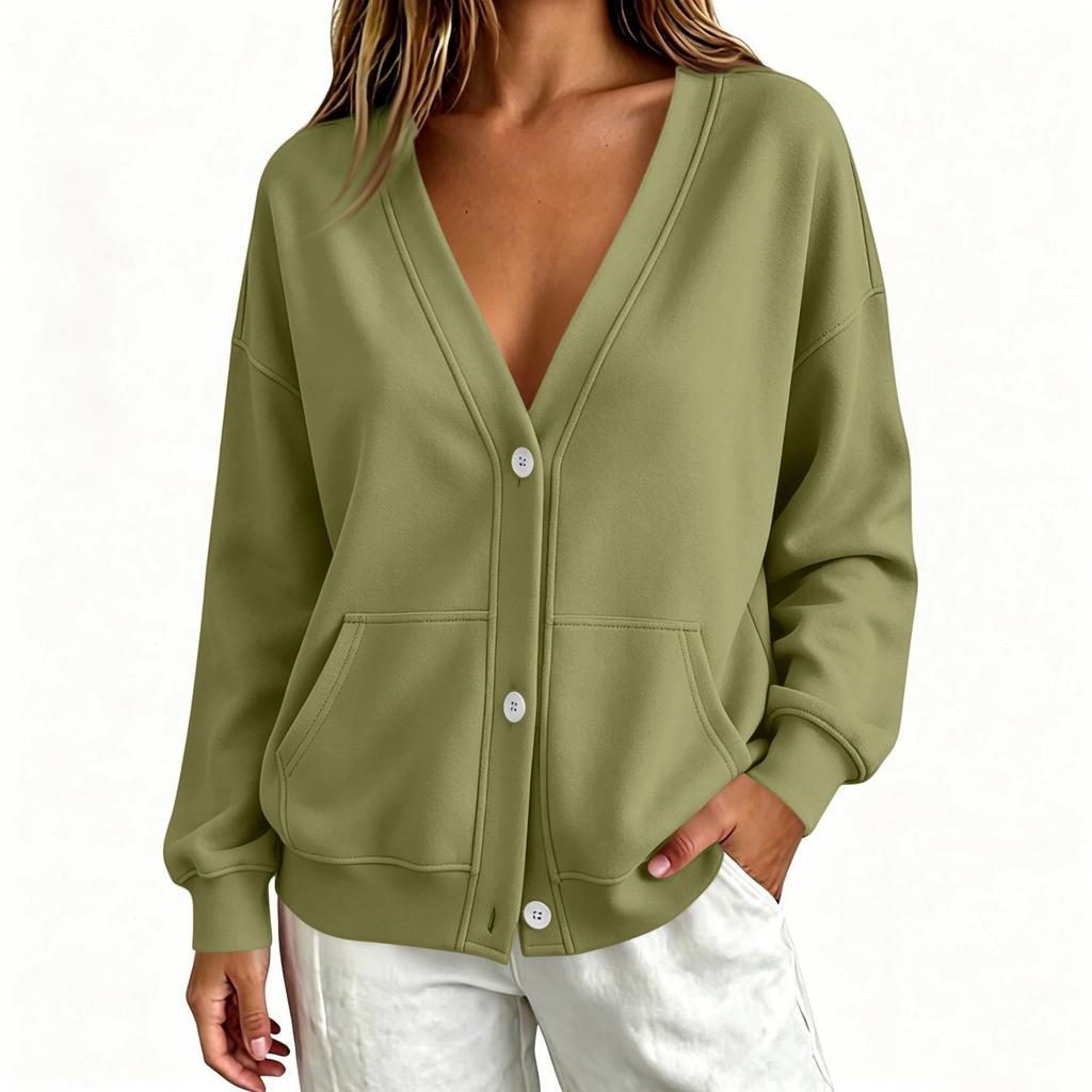 Women's Casual Color Long Sleeve Jacket for Everyday Wear