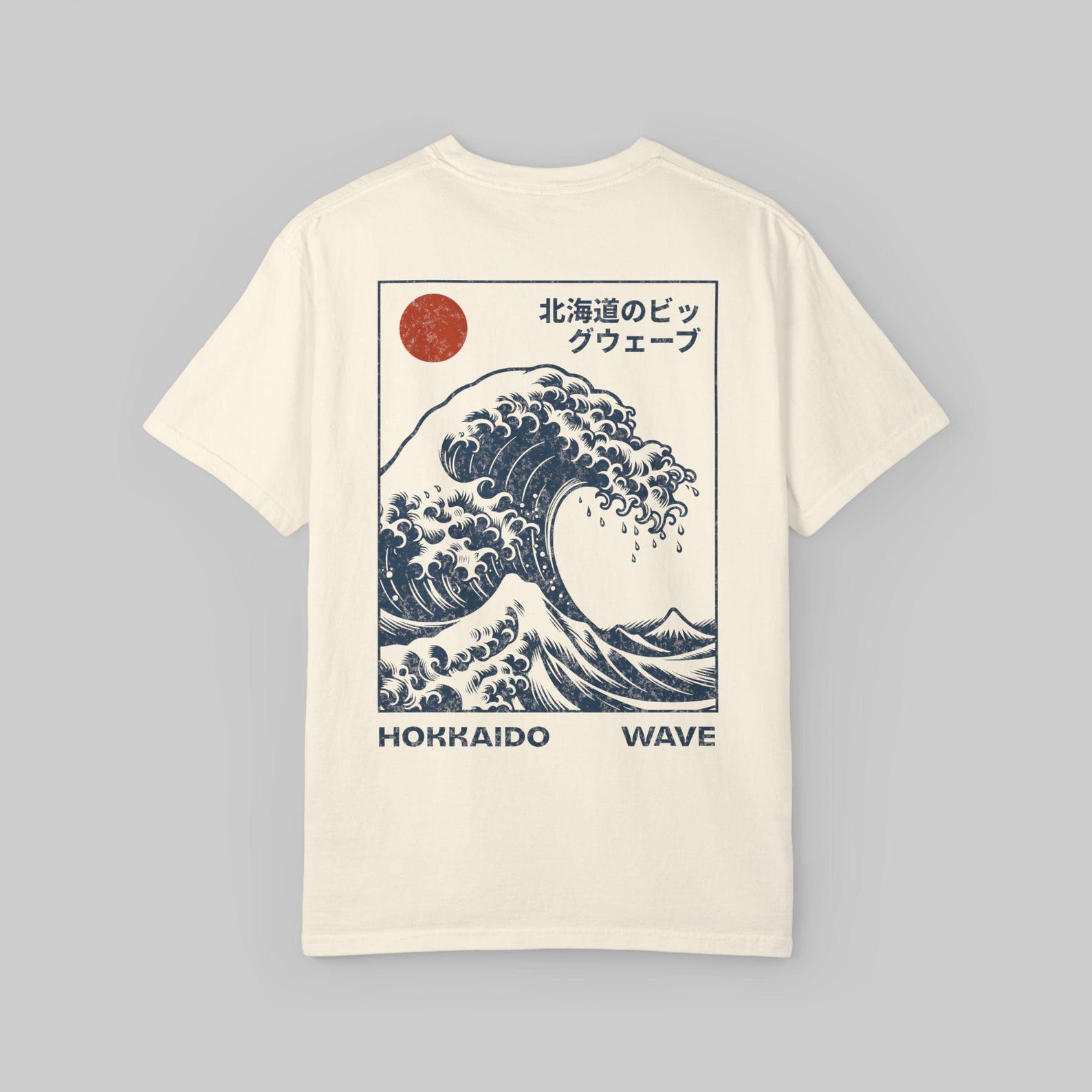 Hokkaido Wave T-Shirt: Japanese Kanji Wave Graphic Tee M