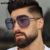 Oversized Square Steampunk Sunglasses Men  Luxury Brand Vintage Metal Frame Double Beam Sun Glasses For Male Driving Shades