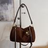 Vintage Suede Bag Autumn and Winter Commuter Shoulder Messenger Bag Large Capacity Boston Bag