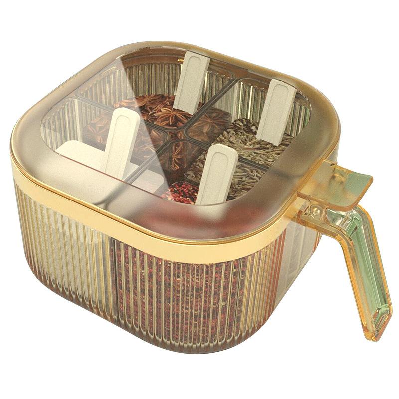 Seasoning Box Combination Set Household Kitchen Storage Box Storage Box Integrated Multi-grid