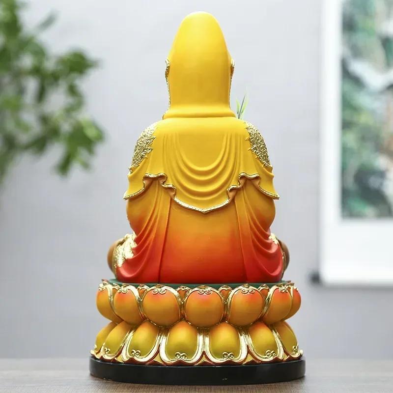 12 inch resin Buddha statue, 30cm colorful Guanyin statue decoration, praying and offering in the Buddha hall