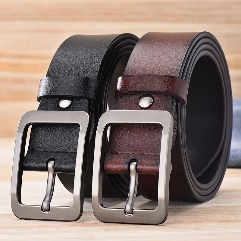 

Men S Belt Pin Buckle Belt Men S Casual Business Blue Belt Retro Belt 130cm