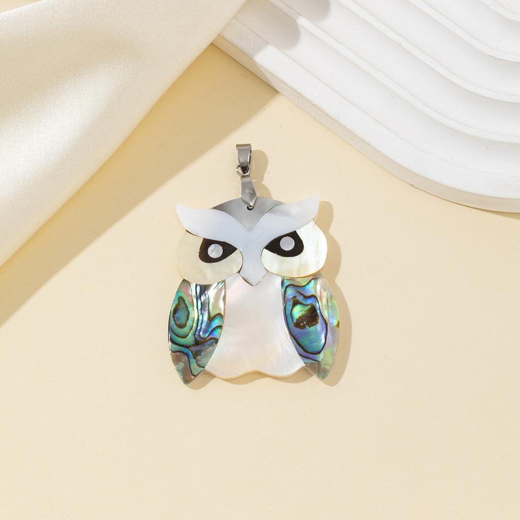 Handmade Shell Owl Pendant Necklace With Unique Design For Style Accessories