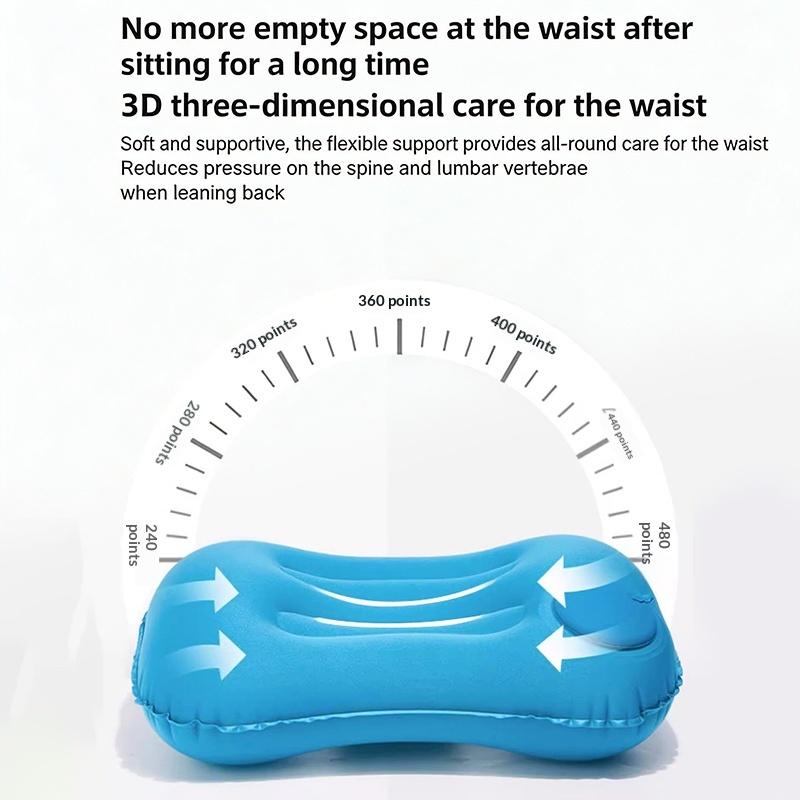 Ultralight Inflatable Pillow Flocking Neck Ergonomic PVC for Office Nap Outdoor Camping Travel Backpacking