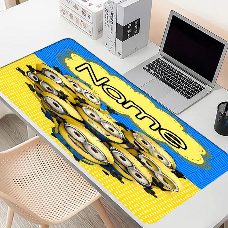 Custom Name Personalized Minions Pattern Mousepad, Laptop PC Desk Mat, Decorative Desk Mat for Home Keyboard Pad Gift