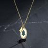 Turquoise and Diamond Christmas Tree Necklace for Women - Elegant Festive Pendant Chain