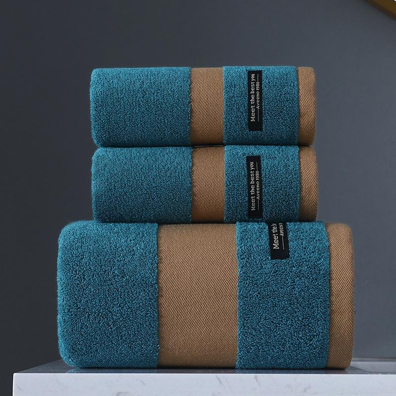 Pure Cotton Class A Soft Absorbent Embroidered Bath Towel - Luxurious, Thickened for Adults